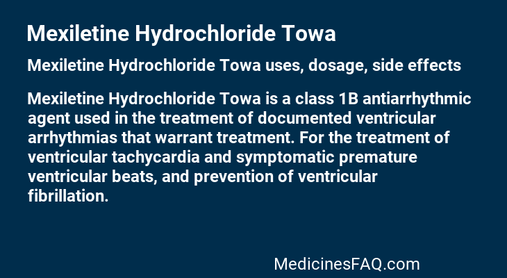 Mexiletine Hydrochloride Towa