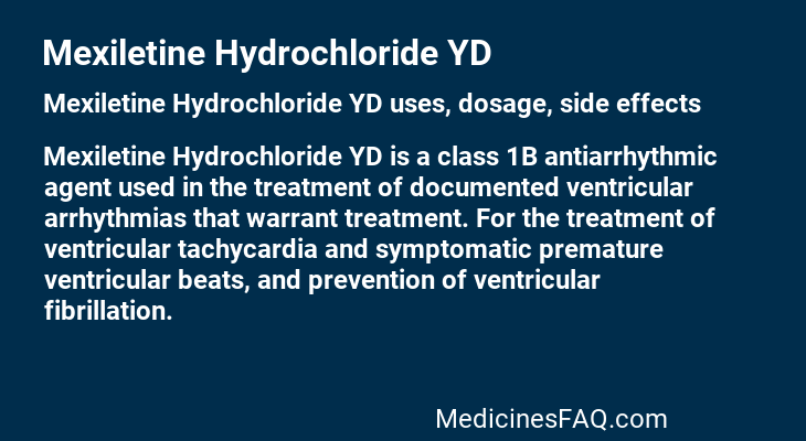 Mexiletine Hydrochloride YD