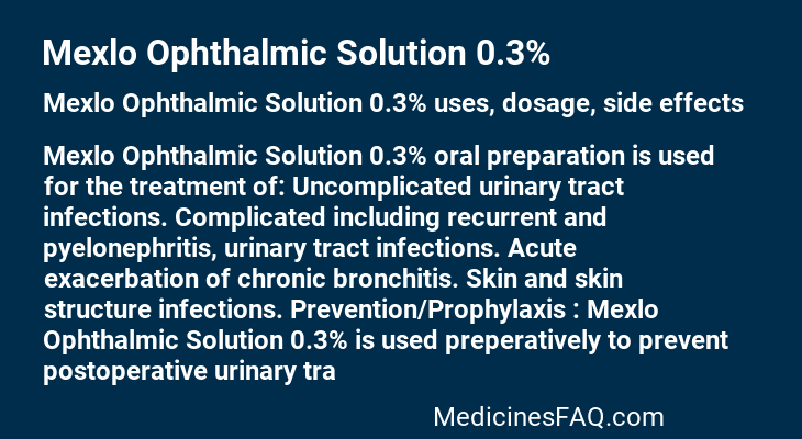 Mexlo Ophthalmic Solution 0.3%