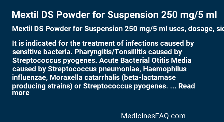 Mextil DS Powder for Suspension 250 mg/5 ml