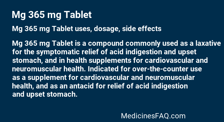 Mg 365 mg Tablet