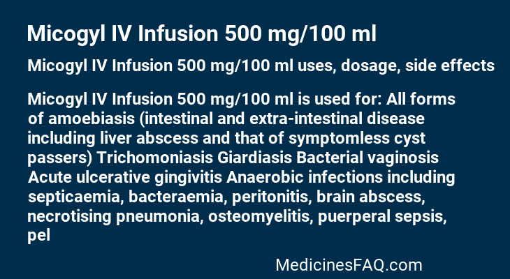 Micogyl IV Infusion 500 mg/100 ml