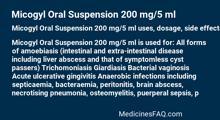 Micogyl Oral Suspension 200 mg/5 ml