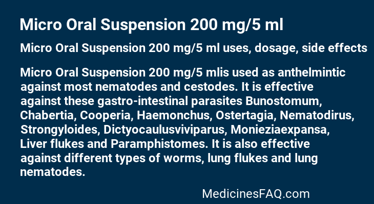 Micro Oral Suspension 200 mg/5 ml