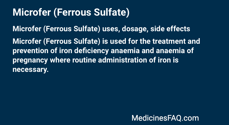 Microfer (Ferrous Sulfate)