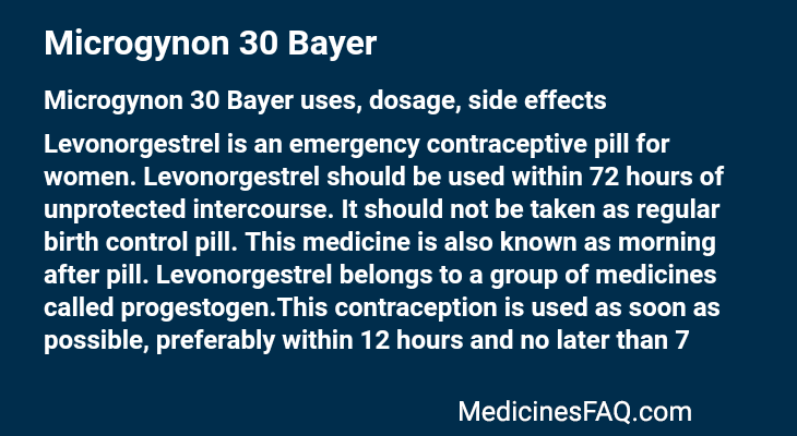 Microgynon 30 Bayer