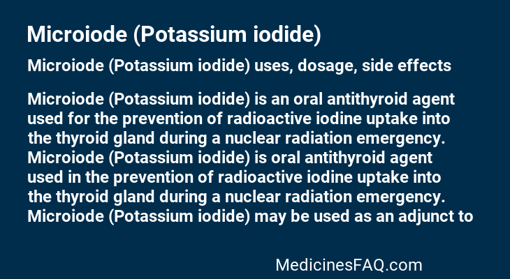 Microiode (Potassium iodide)