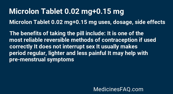 Microlon Tablet 0.02 mg+0.15 mg