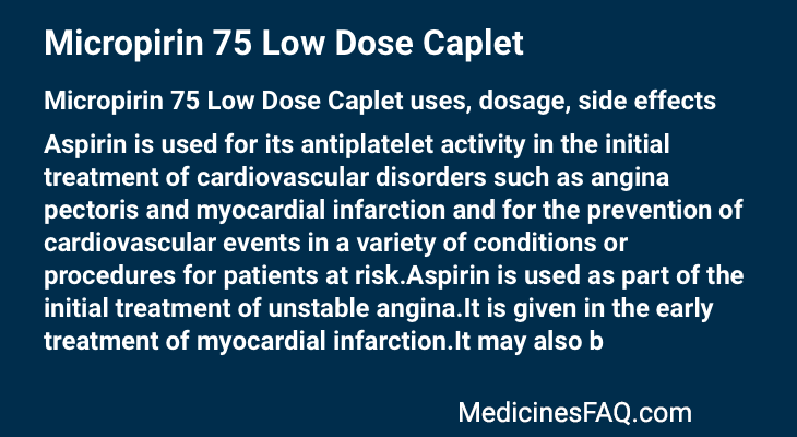 Micropirin 75 Low Dose Caplet