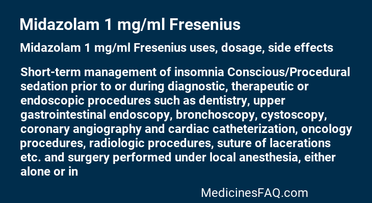 Midazolam 1 mg/ml Fresenius
