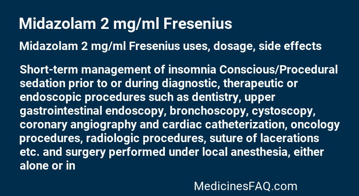 Midazolam 2 mg/ml Fresenius