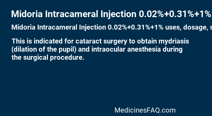 Midoria Intracameral Injection 0.02%+0.31%+1%