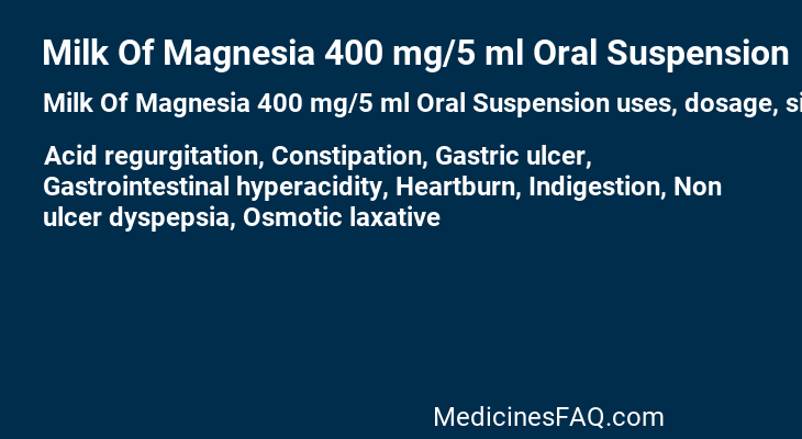 Milk Of Magnesia 400 mg/5 ml Oral Suspension