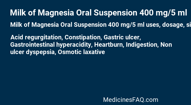 Milk of Magnesia Oral Suspension 400 mg/5 ml