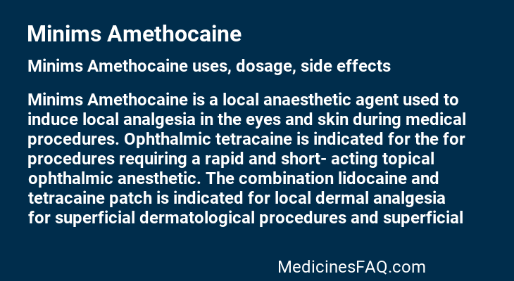 Minims Amethocaine