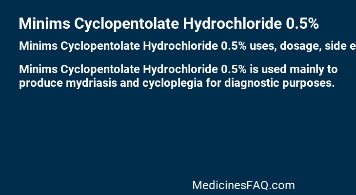 Minims Cyclopentolate Hydrochloride 0.5%