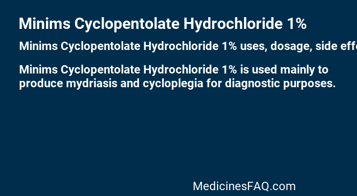 Minims Cyclopentolate Hydrochloride 1%