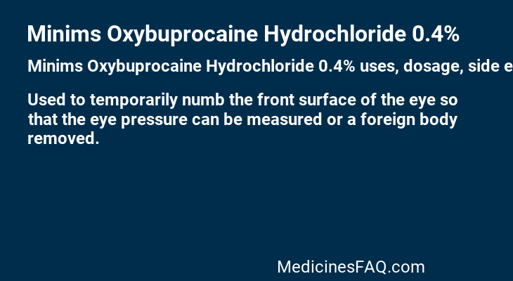 Minims Oxybuprocaine Hydrochloride 0.4%