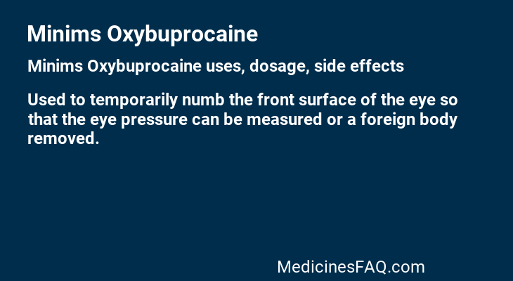 Minims Oxybuprocaine