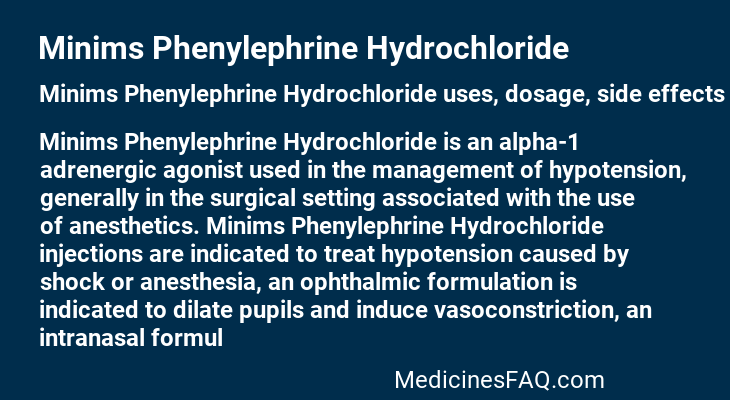 Minims Phenylephrine Hydrochloride