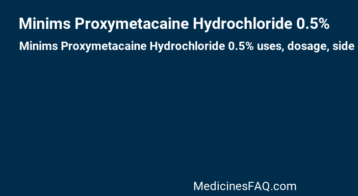 Minims Proxymetacaine Hydrochloride 0.5%