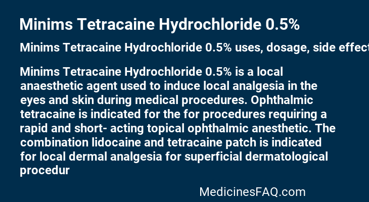 Minims Tetracaine Hydrochloride 0.5%