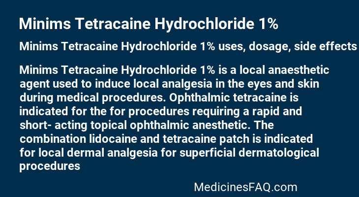 Minims Tetracaine Hydrochloride 1%