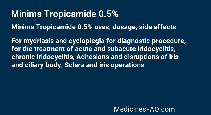 Minims Tropicamide 0.5%
