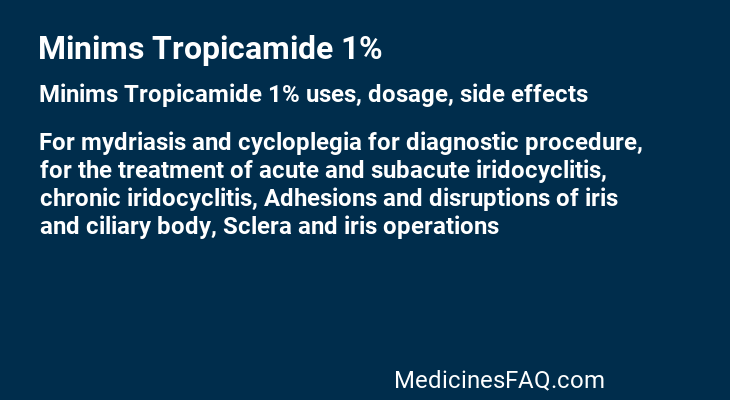 Minims Tropicamide 1%