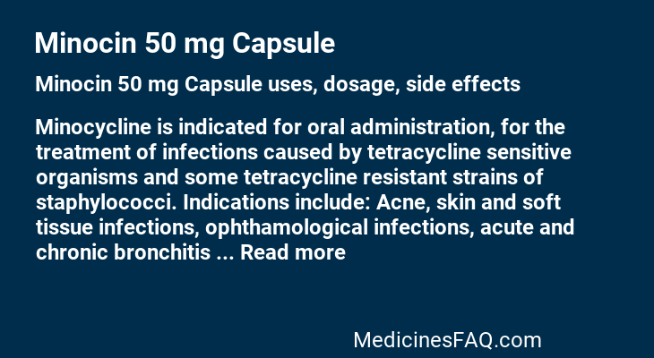 Minocin 50 mg Capsule