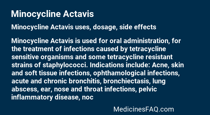 Minocycline Actavis