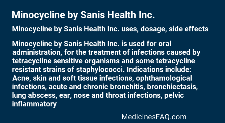 Minocycline by Sanis Health Inc.