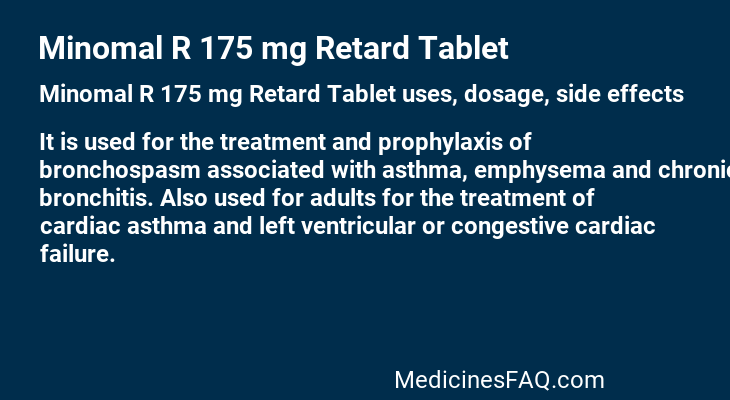 Minomal R 175 mg Retard Tablet