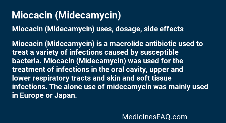 Miocacin (Midecamycin)