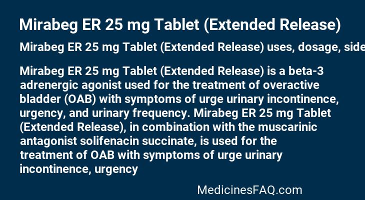 Mirabeg ER 25 mg Tablet (Extended Release)