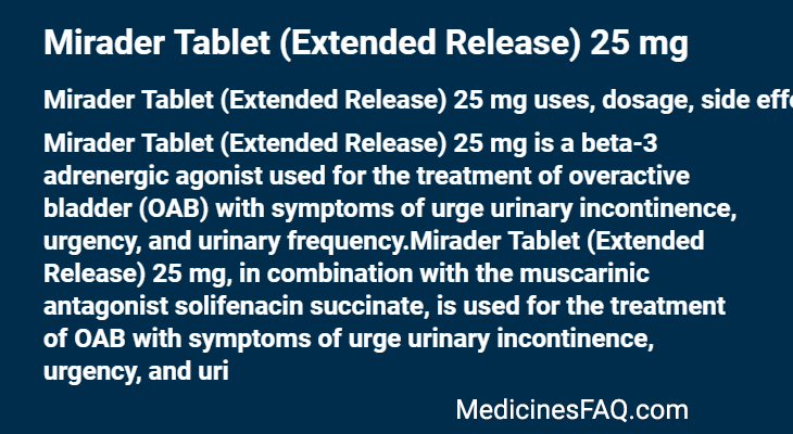 Mirader Tablet (Extended Release) 25 mg