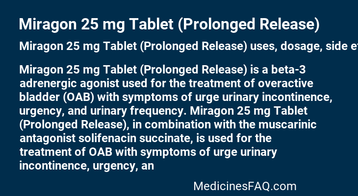 Miragon 25 mg Tablet (Prolonged Release)