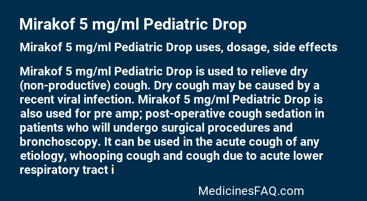 Mirakof 5 mg/ml Pediatric Drop