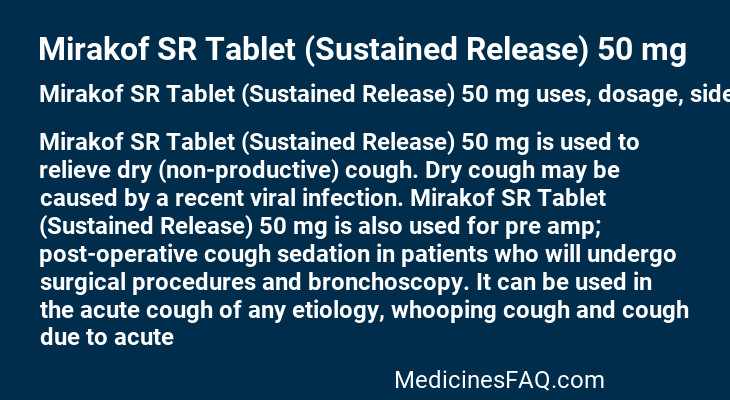 Mirakof SR Tablet (Sustained Release) 50 mg