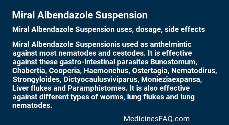 Miral Albendazole Suspension