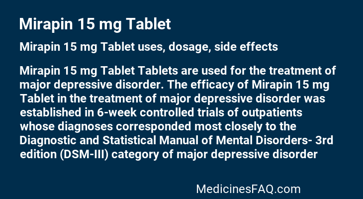 Mirapin 15 mg Tablet