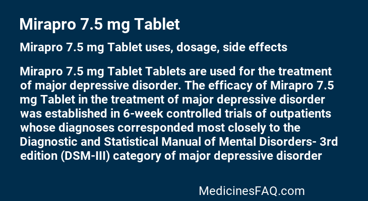 Mirapro 7.5 mg Tablet