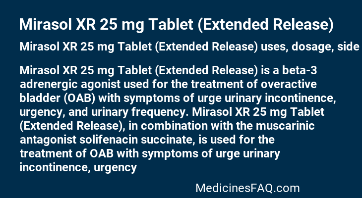 Mirasol XR 25 mg Tablet (Extended Release)