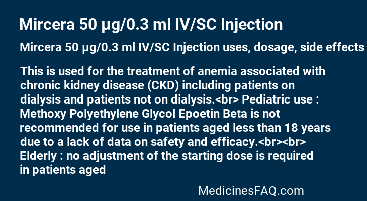 Mircera 50 µg/0.3 ml IV/SC Injection