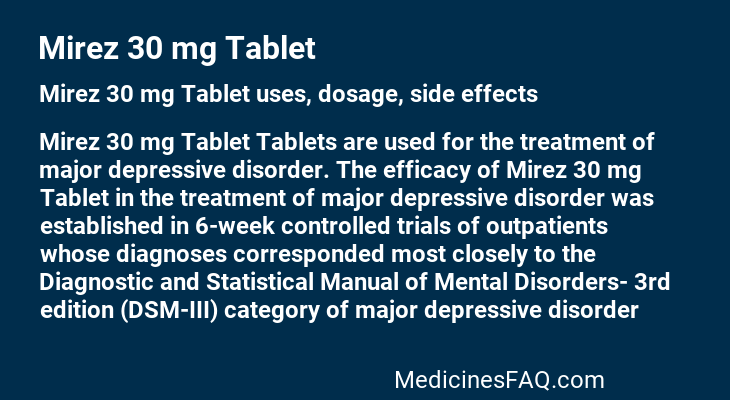 Mirez 30 mg Tablet