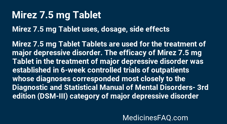 Mirez 7.5 mg Tablet