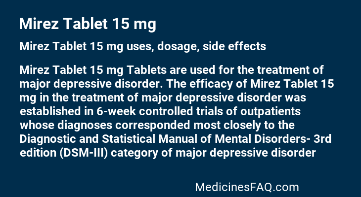 Mirez Tablet 15 mg