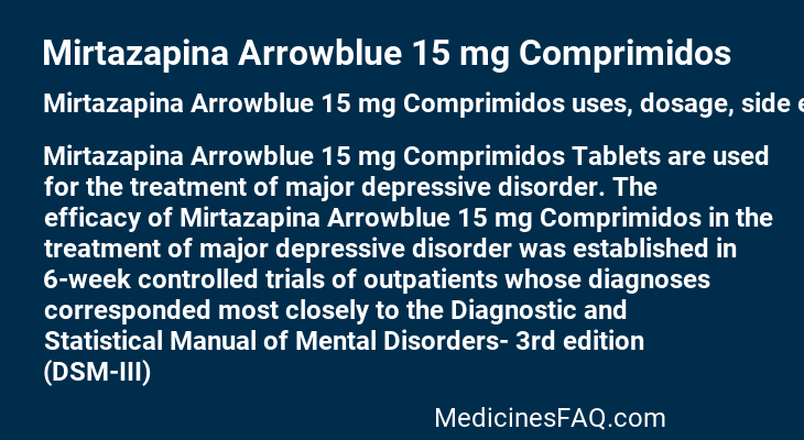 Mirtazapina Arrowblue 15 mg Comprimidos