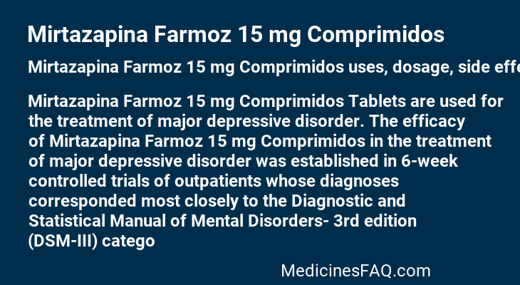 Mirtazapina Farmoz 15 mg Comprimidos