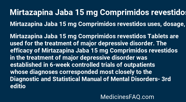 Mirtazapina Jaba 15 mg Comprimidos revestidos